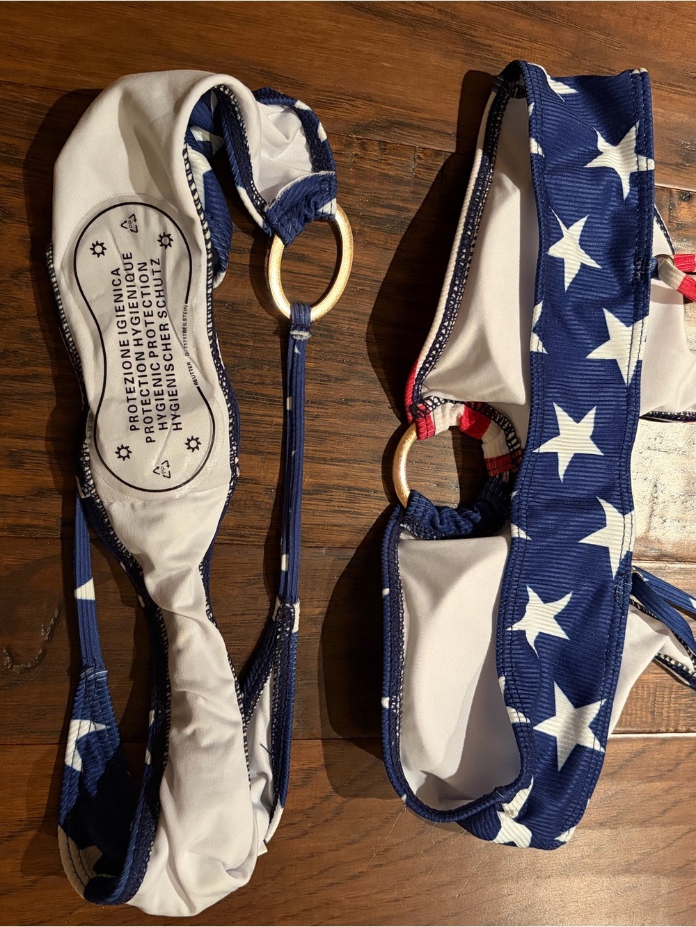 Stars & Stripes Ring-Detail Bikini - Blue/Red - Picture 7 of 8